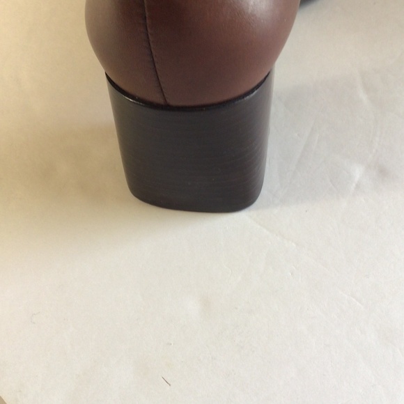 Naturalizer Brown Leather Heeled Loafers 9M  90s Minimalist Slip-On Shoes - Picture 6 of 16